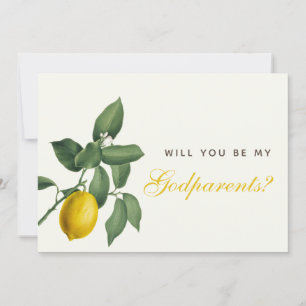 Lemon Godouders Voorstel Foliage Yellow Script Kaart