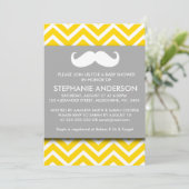 Lemon goudkleurige chevron snuffeldouche kaart (Staand voorkant)