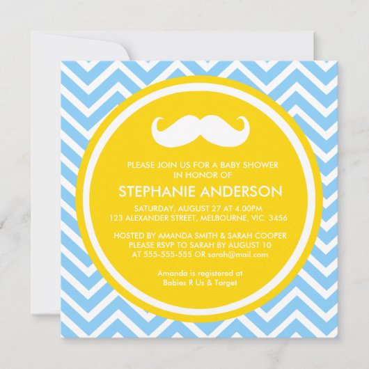 Lemon goudkleurige chevron snuffeldouche kaart (Voorkant)