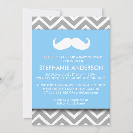 Lemon goudkleurige chevron snuffeldouche kaart (Voorkant)