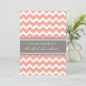 Lemon Gray Chevron Bridal Lunch Uitnodigingskaarte Kaart (Staand voorkant)