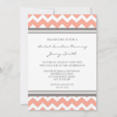 Lemon Gray Chevron Bridal Lunch Uitnodigingskaarte Kaart (Achterkant)