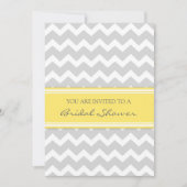 Lemon Gray Chevron Bridal Shower - Uitnodigingskaa Kaart (Voorkant)