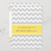 Lemon Gray Chevron Bridal Shower - Uitnodigingskaa Kaart (Voorkant / Achterkant)
