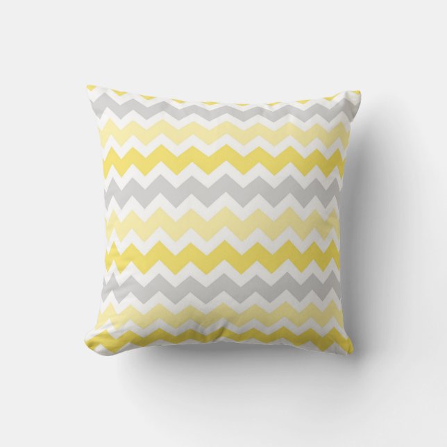 Lemon Gray Chevron Decoratief Pillow Kussen (Voorkant)