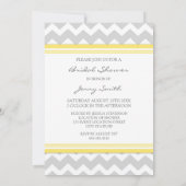 Lemon Gray Chevron Foto Bridal Shower Kaart (Achterkant)
