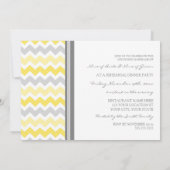 Lemon Gray Chevron Rehearsal Dinner Party Kaart (Achterkant)