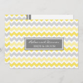 Lemon Gray Chevron Rehearsal Dinner Party Kaart (Voorkant / Achterkant)