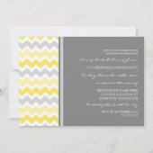 Lemon Gray Chevron Rehearsal Dinner Party Kaart (Achterkant)