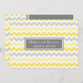 Lemon Gray Chevron Rehearsal Dinner Party Kaart (Voorkant / Achterkant)