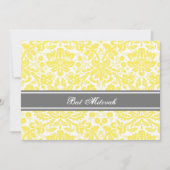 Lemon Gray Damask Bat Mitzvah Invitaties Kaart (Voorkant)