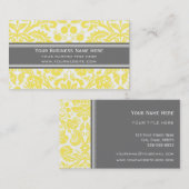 Lemon Gray Damask Floral Visitekaartjes (Voorkant / Achterkant)