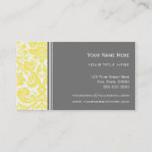 Lemon Gray Damask Floral Visitekaartjes (Achterkant)