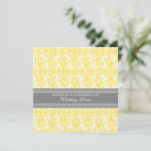 Lemon Gray Damask Wedding Vow Renewal Uitnodiginge Kaart (Staand voorkant)