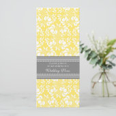 Lemon Gray Damask Wedding Vow Renewal Uitnodiginge Kaart (Staand voorkant)