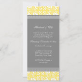 Lemon Gray Damask Wedding Vow Renewal Uitnodiginge Kaart (Achterkant)