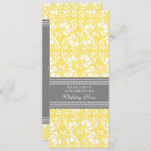 Lemon Gray Damask Wedding Vow Renewal Uitnodiginge Kaart (Voorkant / Achterkant)