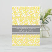 Lemon Gray Damask Wedding Vow Renewal Uitnodiginge Kaart (Staand voorkant)