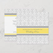 Lemon Gray Damask Wedding Vow Renewal Uitnodiginge Kaart (Voorkant / Achterkant)