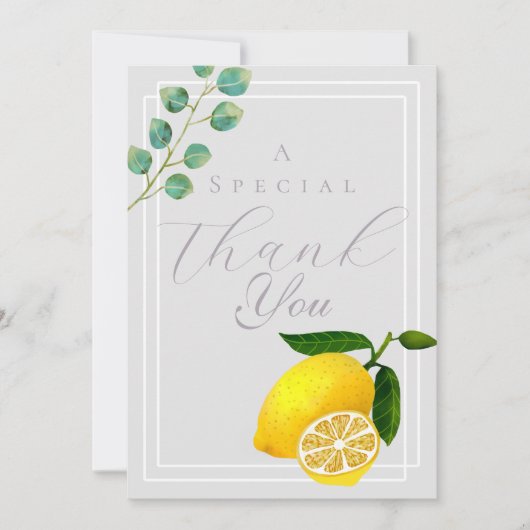 Lemon Gray Dank u Bedankkaart (Voorkant)