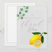 Lemon Gray Dank u Bedankkaart (Voorkant / Achterkant)
