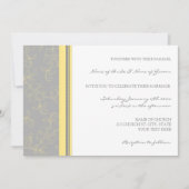 Lemon Gray Floral Wedding Kaart (Voorkant)