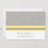 Lemon Gray Floral Wedding Kaart (Achterkant)