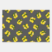 Lemon Gray Gingham Inpakpapier Vel (Voorkant)