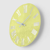Lemon Gray Silver Glitter Metal Roman Nummers Grote Klok (Hoek)