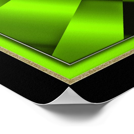 Lemon Green Black Speed Tunnel Poster (Hoek)