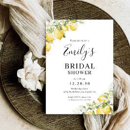 Lemon Green Citrus Bruids Douche Uitnodiging
