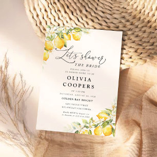 Lemon Green Citrus Bruids Douche Uitnodiging