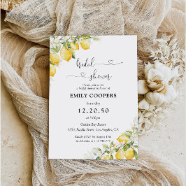 Lemon Green Citrus Bruids Douche Uitnodiging