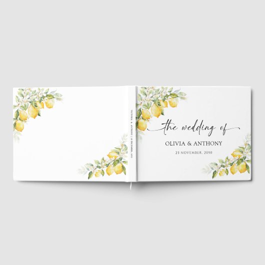 Lemon Green Citrus bruiloft gastenboek (Volledig)