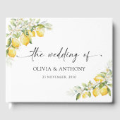 Lemon Green Citrus bruiloft gastenboek (Voorkant)