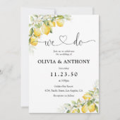 Lemon Green Citrus bruiloft uitnodiging (Voorkant)