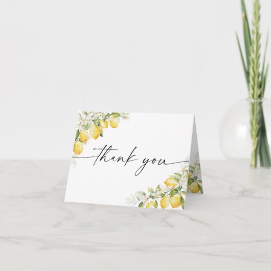 Lemon Green Citrus Wedding Bedankt Card (Voorkant)