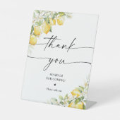 Lemon Green Citrus Wedding Bedankt Teken Reclamebord Met Voetstuk (Voorkant)