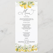 Lemon Green Citrus Wedding Ceremony Menu (Voorkant)