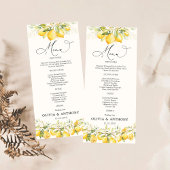 Lemon Green Citrus Wedding Ceremony Menu