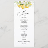 Lemon Green Citrus Wedding Ceremony Menu (Voorkant)
