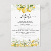 Lemon Green Citrus Wedding Details Kaart (Voorkant)