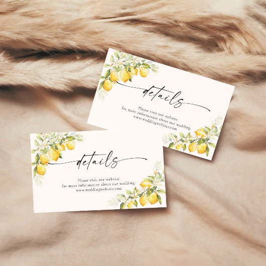 Lemon Green Citrus Wedding Details Kaart
