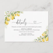 Lemon Green Citrus Wedding Details Kaart (Voorkant)
