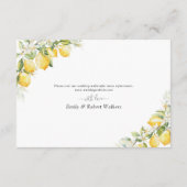 Lemon Green Citrus Wedding Details Kaart (Achterkant)