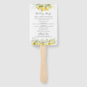 Lemon Green Citrus Wedding Program Hand Fan Handwaaier (Achterkant)