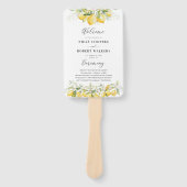 Lemon Green Citrus Wedding Program Hand Fan Handwaaier (Voorkant)