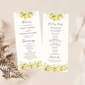Lemon Green Citrus Wedding Programma Programmakaart
