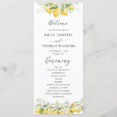 Lemon Green Citrus Wedding Programma Programmakaart (Voorkant)
