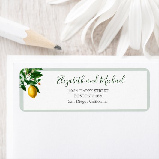 Lemon Green Elegant Modern Chic Wedding Etiket (Insitu)